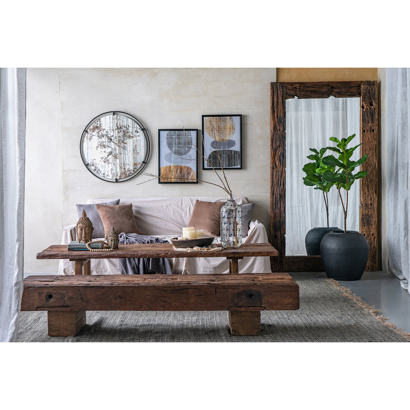 Iron Frame Vertical Round Mirror