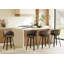 Tabouret de bar pivotant rembourré de 66 cm (26 po) avec cadre en bois-415481677-417237449
