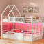 Lit superposé simple au-dessus de simple avec station de charge, tablette de rangement, lit mezzanine en métal avec lumières à DEL, pas de sommier nécessaire, peu encombrant pour la chambre à coucher-1476146030