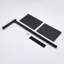 Porte-serviettes moderne autoportant en forme de L, hauteur 20 po, en acier inoxydable noir mat avec base carrée pour salle de bain et cuisine-86146105