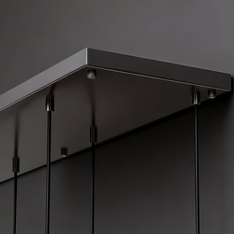 7-Light Glass Raindrop Pendant for Living Room Kitchen, Matte Black