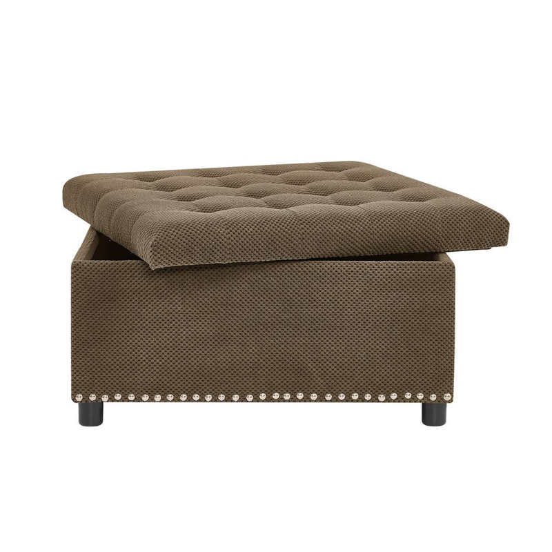 Upholstered Ottoman with Storage, Coffee