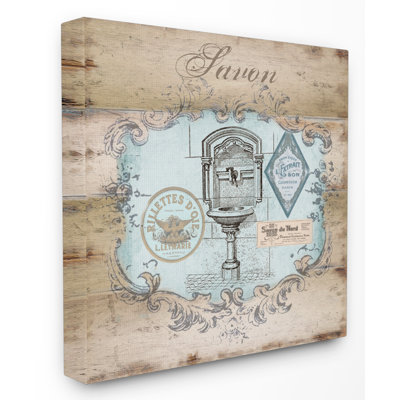 «Savon Wood Look Bath», impression sur toile
