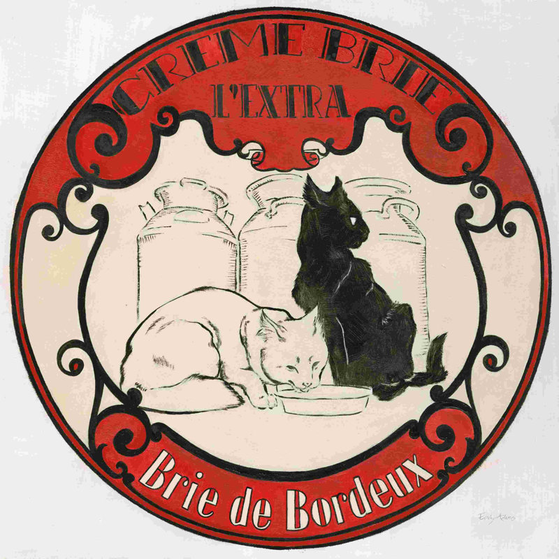 Étiquette de fromage rétro IV, H 30 po x l 30 po