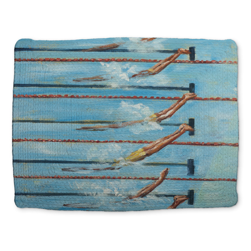 Napperon en polyester tressé Olympic Swimmers | Décoration intérieure