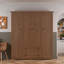 Armoire-penderie classique avec 4 portes, 2 tiroirs, tringles suspendues et rayures verticales-607993413