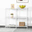 Console de 31,5 pouces en métal avec tablettes à 3 niveaux, table d'entrée étroite, tables de canapé modernes pour entrée, salon, chambre à coucher, blanc