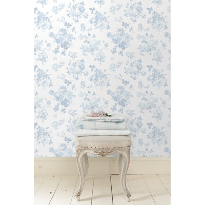 Rouleau de papier peint adhésif à motif de rosettes L 18 pi x l 20,5 po Everblooming