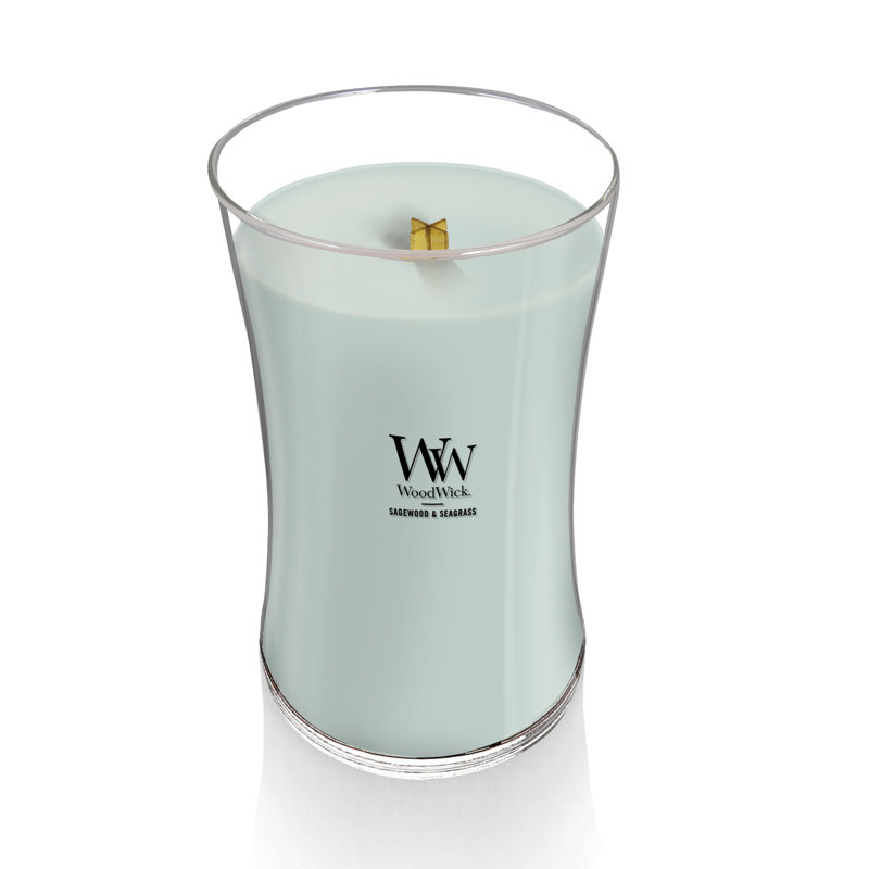 Grande bougie sablier WoodWick® Praline, Chou vert