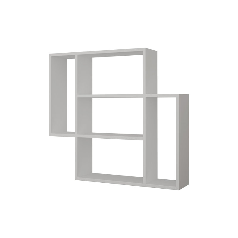 4 Piece Square Floating Shelf, Brown