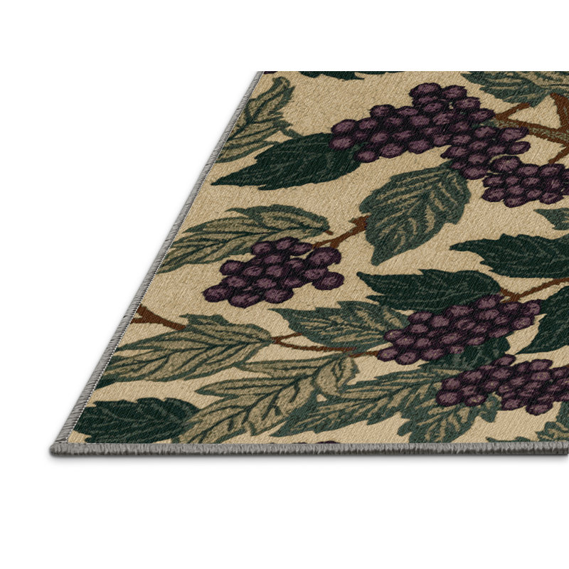  Tapis lavable fruits de sureau, Carré 8 pi