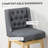 Counter Height Bar Stools Set of 2, 180 Degree Swivel Barstools, 27" Seat Height Bar Chairs with Solid Wood Footrests and Button Tufted Design,-644197142