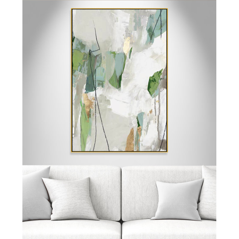 Enchanted Emerald Collection Enchanted Emerald I by Update Hi Res Image List Print, Toile flottante dorée avec cadre flottant