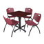 Table de salle de repos carrée Nicklo, chaises empilables 4 M-32668262-132626867-32668257