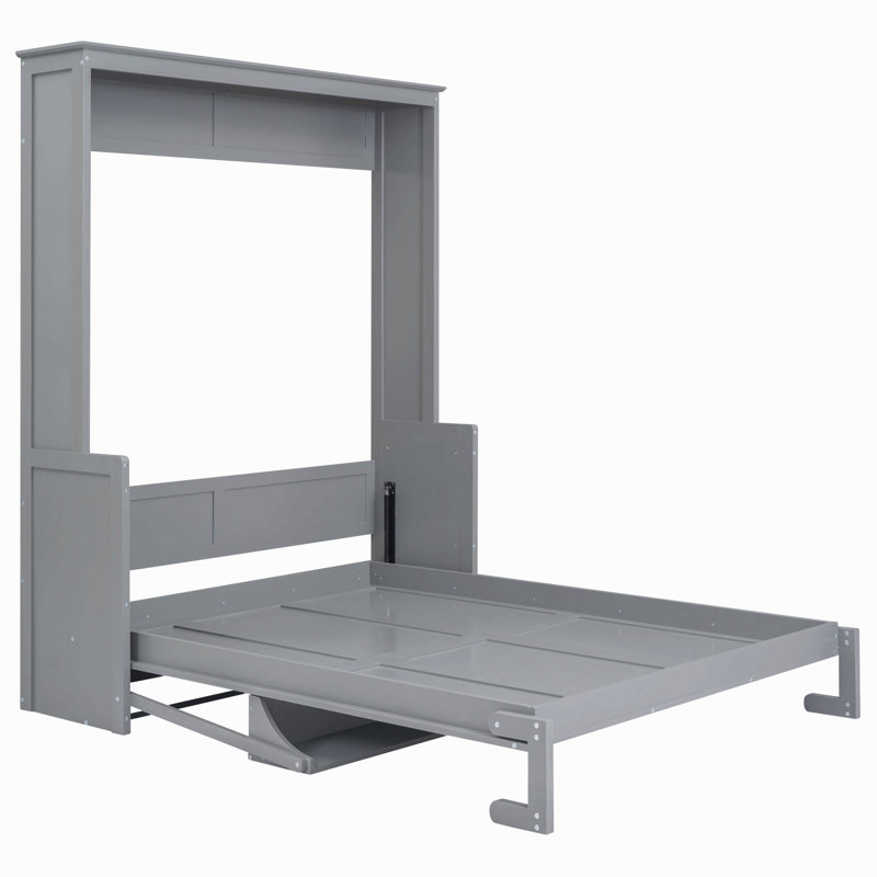 Grand lit escamotable avec tablette, Gris