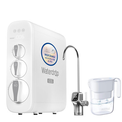Waterdrop - G3P600 Tankless Reverse Osmosis System Extra Water Filter Pitcher, 600 Gallon RO System