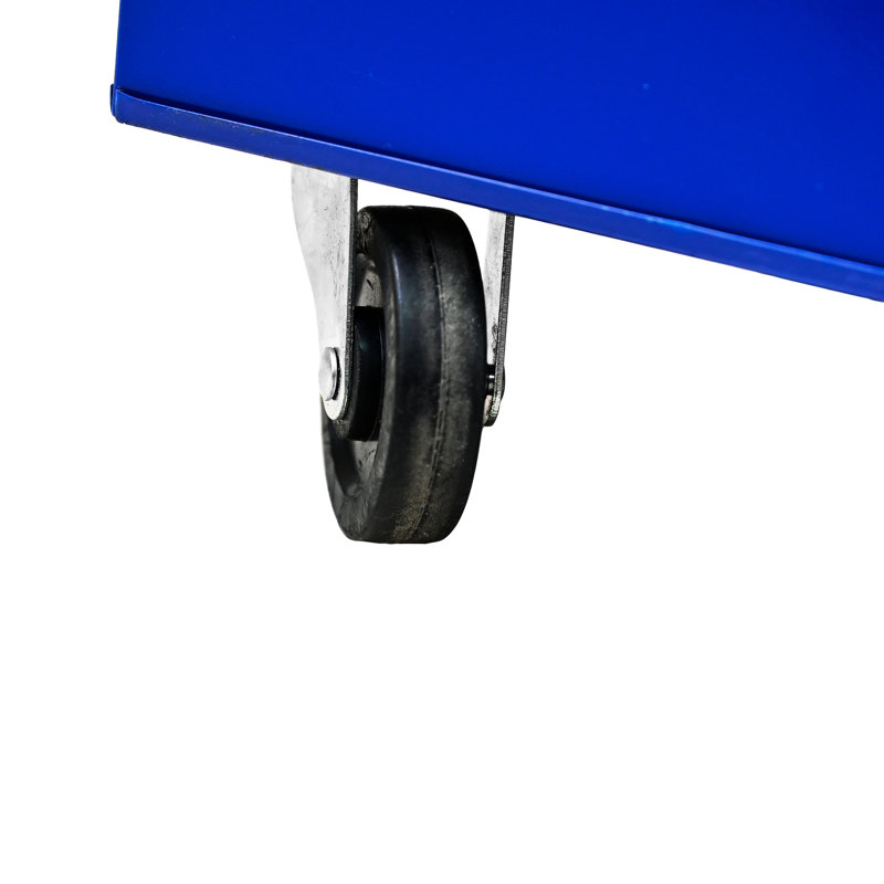 Armoire 5 outils en métal avec glissières de roulement et panneau de suspension - Garage bleu à 5 tiroirs, Bleu
