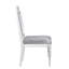 De 2 chaises glamour grises et platine - Base en bois rehaussée de mousse et strass