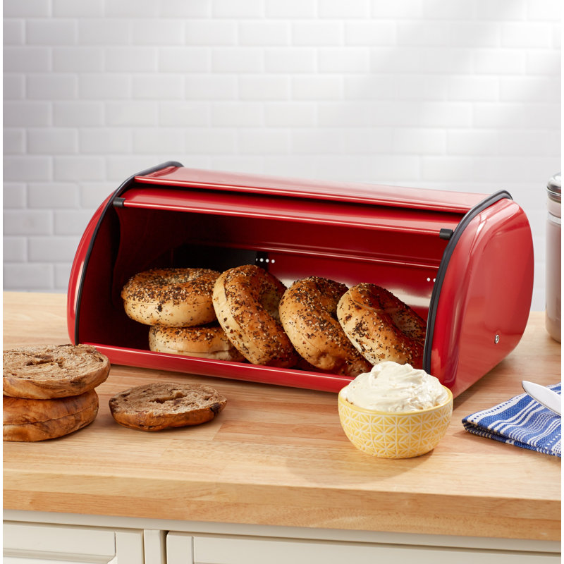 Boîte à pain en acier Wayfair Basics Berryman, Rouge