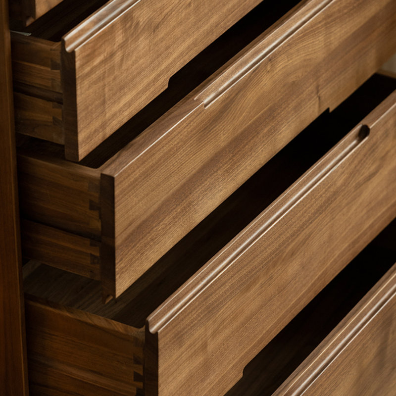 Black Walnut Five-Drawer Cabinet