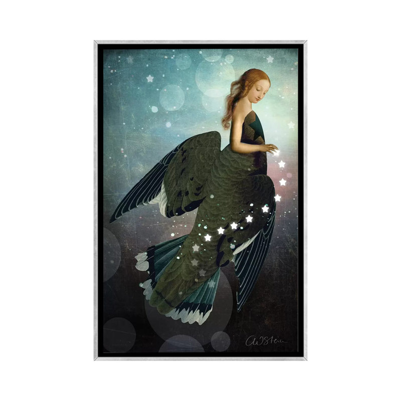 «Stardust» par Catrin Welz-Stein - impression d'art graphique, Toile avec cadre argenté, H 60 po x l 40po x P 1,5 po
