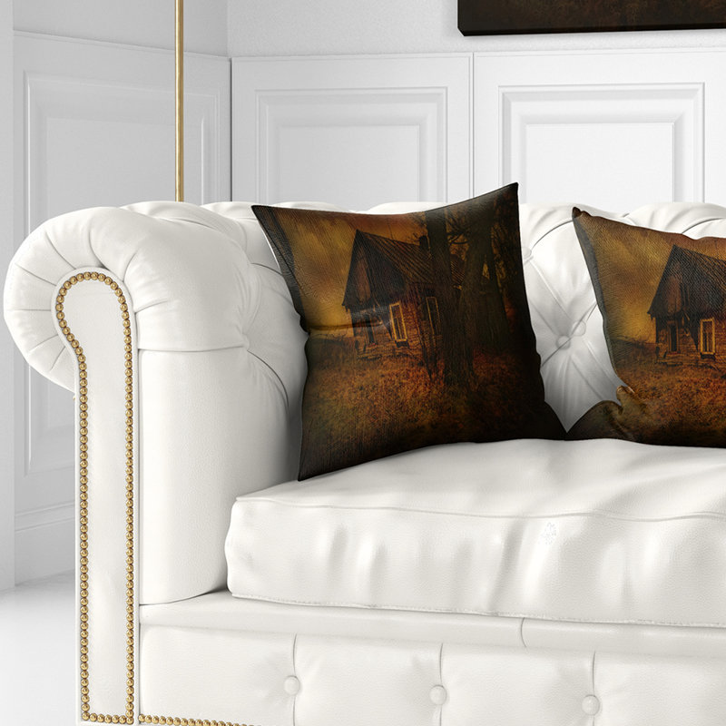 Coussin Old House Landscape, 18 po x 18 po, Coussin décoratif