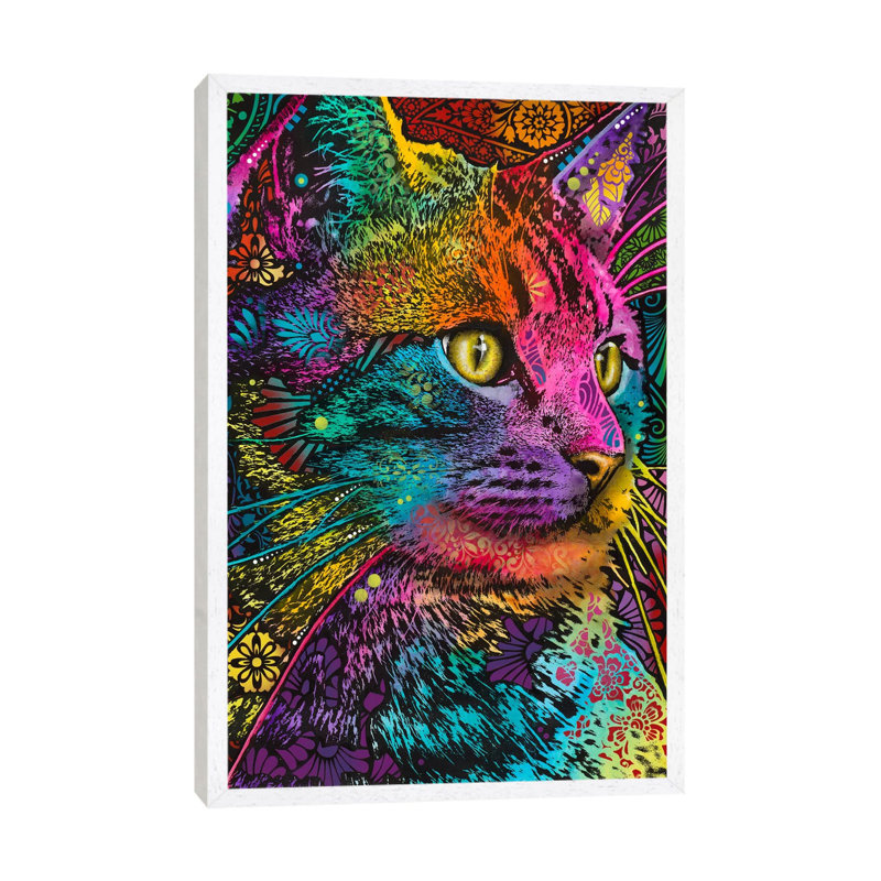 Felis by Dean Russo - Painting on Canvas, 152.5 cm H x 101.5 cm W, White Framed