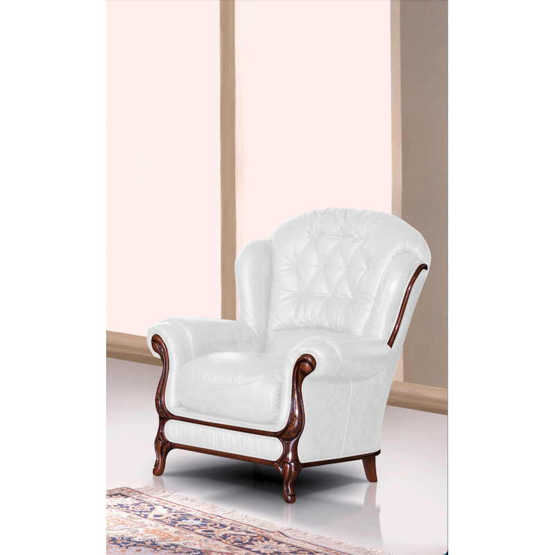 Breedlove Faux Leather Armchair, White