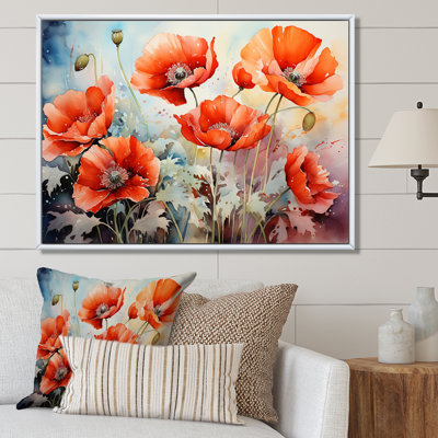 Red And Green Poppy Reverie II - Poppies Wall Art