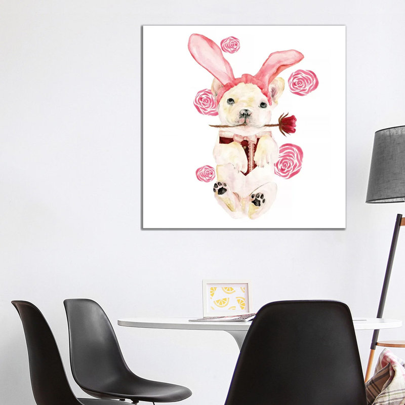 Valentine Puppy I by Melissa Wang - Wrapped Canvas Painting, 93.98 cm H x 93.98 cm W