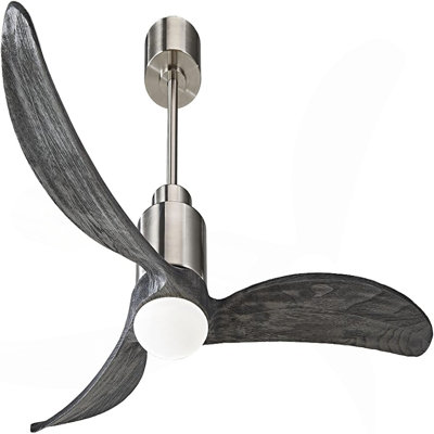 52" Ceiling Fan with LED Light Remote Control,Quiet DC Motor 6 Speed Levels,Adjust Height( 2 PCS Rod) Reversible Ceiling Fan, for Patio Living Room, Bedroom, Office,Indoor.