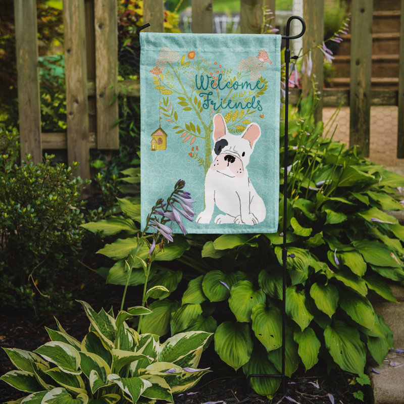 Double Sided 15'' H x 11'' W Polyester Garden Flag, Piebald French Bulldog