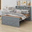 Wooden Bed With Storage Headboard With Outlets,Trundle And Drawers-122427841-122427844