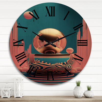 Horloge murale en bois surdimensionnée géométrique Master Consciousness