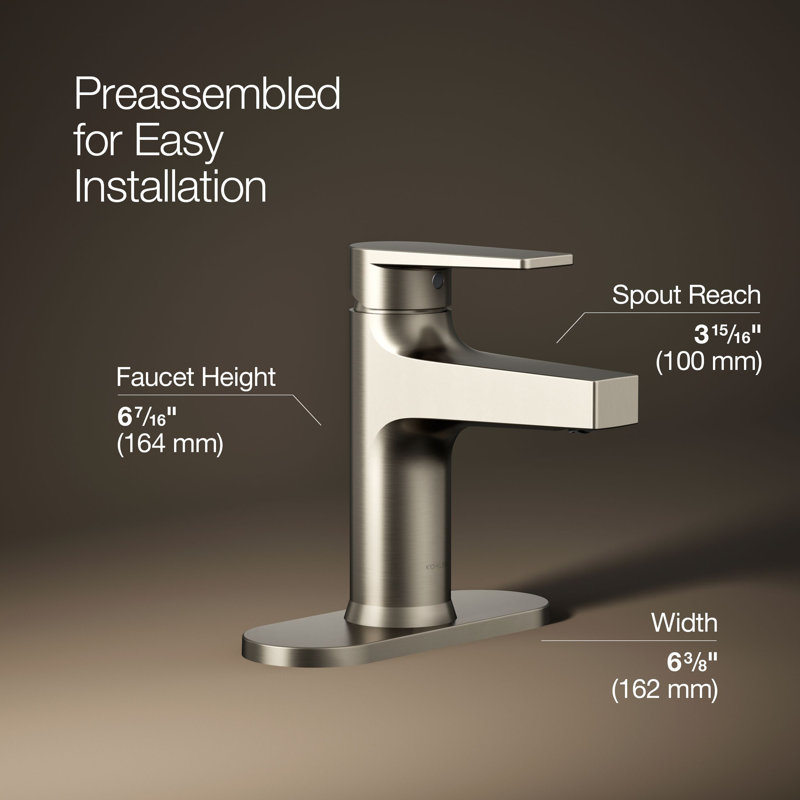 Taut Single-Control Lavatory Faucet with Escutcheon, Vibrant Brushed Nickel