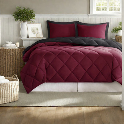 Hypoallergenic Reversible Bedding Sets, Microfiber Comforter, Modern Style For Home