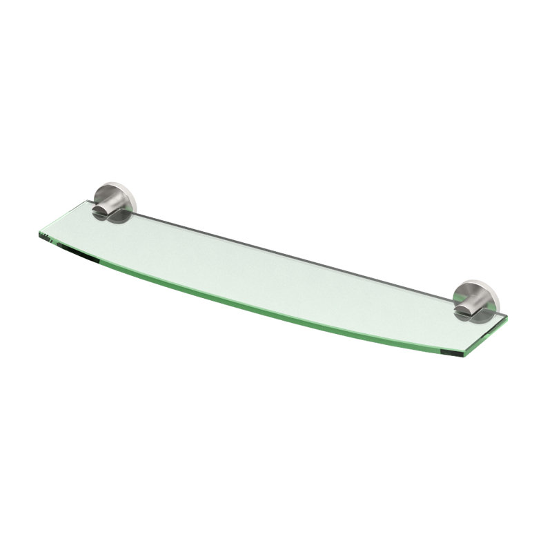 Tablette murale en verre trempé incurvé Channel, Nickel satiné