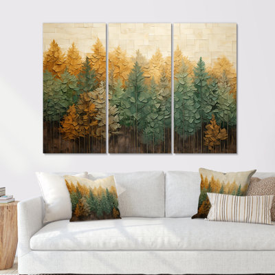 «Green Beige Wild Forest Essence II - Tachism», art mural