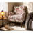 Red And White Floral Side Chair With Decorative Nailhead Trim, Solid Wood Legs, High - Resiliency Foam, Versatile For Living Room, 29.19 In Depth