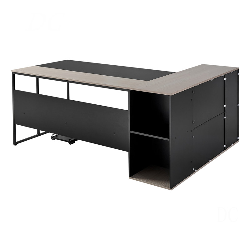 L-Shaped Executive Desk, Large Modern Office Table With Drawers & Storage Cabinet, Heavy Duty Wooden Executive Table With CPU Stand, 350 LBS Load Capacity, Easy Assembly, For Work Study Writing