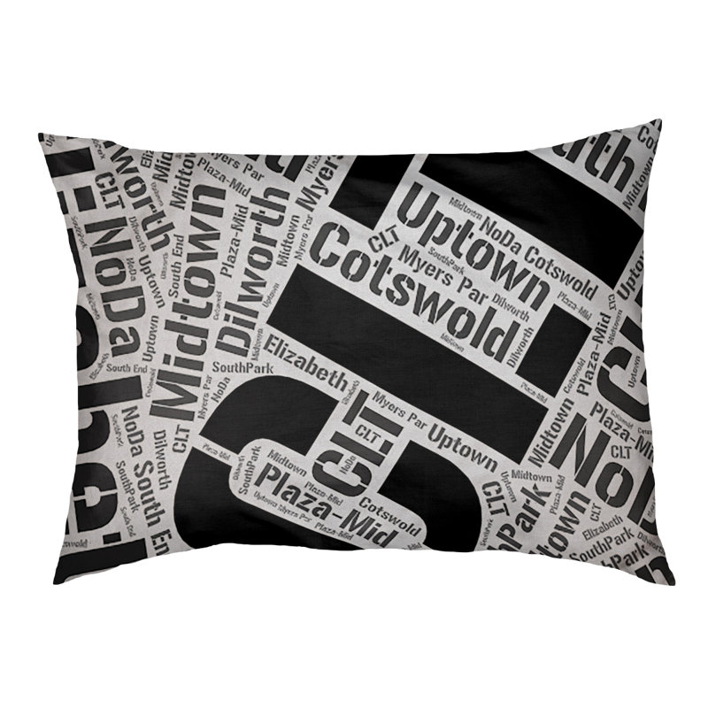 Coussin de chien « districts », Très grand (H 17 po x l 50 po x P 40 po), Noir, Charlotte