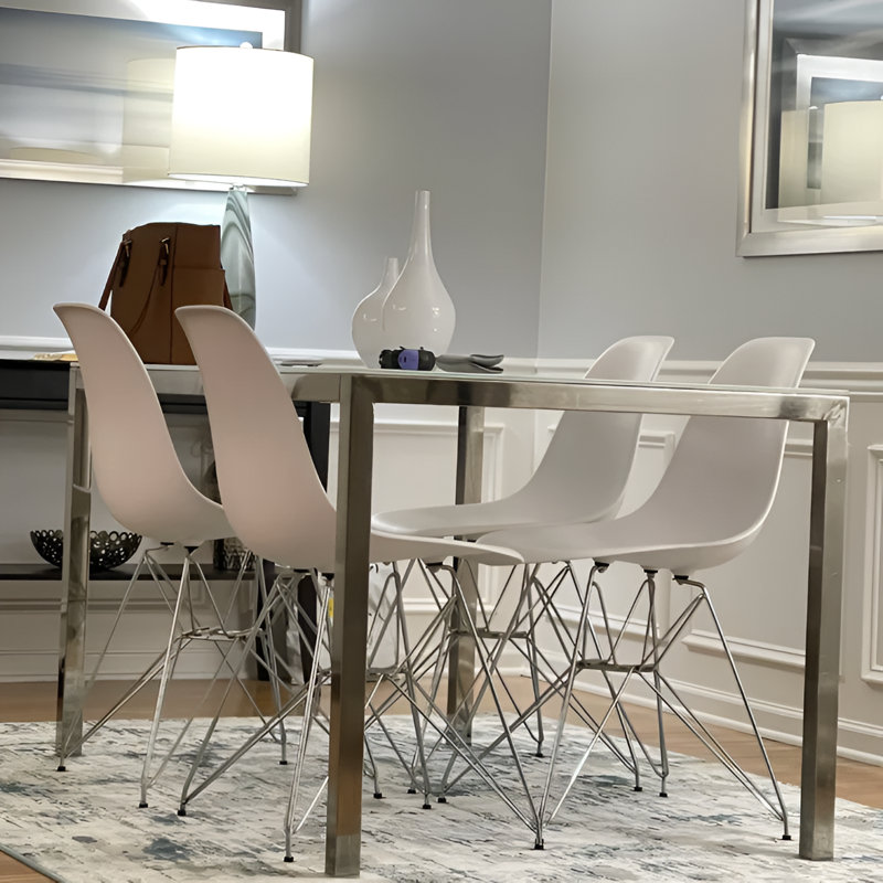 Eiffel Chair With Chrome Base, White