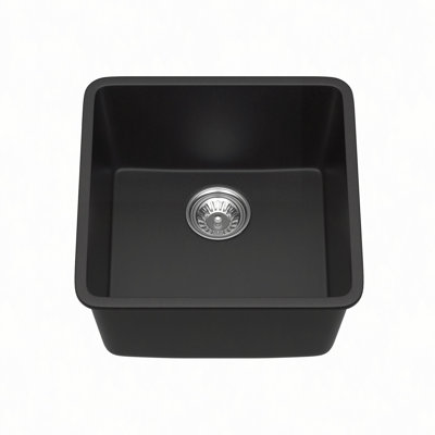 Évier de bar en quartz - Évier de bar encastrable en composite de granite 17,3 po x 17,3 po x 8,3 po