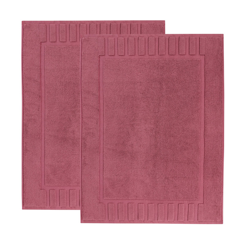 Pardue Cotton Geometric-Striped Reversible 2 Piece Bath Mat Set, Rosewood, Geometric