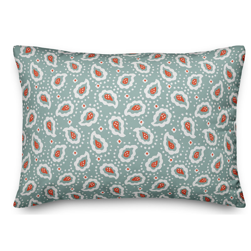 Coussin Paisley, Olivine / Rouge