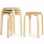Tabouret court en bois massif