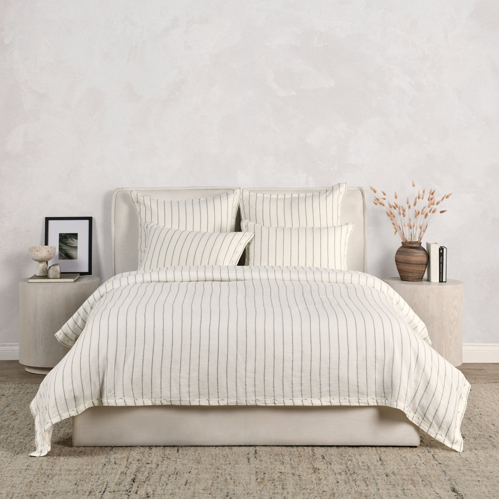 Tasmin Linen Duvet Cover, Queen Duvet Cover, Ivory