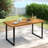 63" Acacia Wood Dining Table with Heavy-Duty Metal Legs 1.97" Umbrella Hole