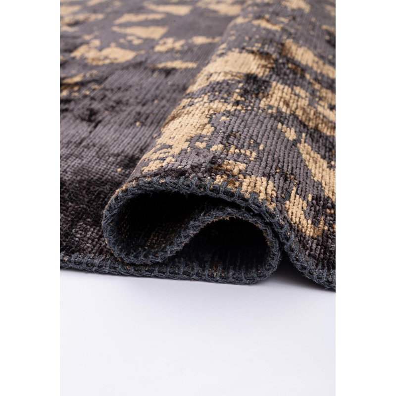 Rapture Abstract Area Rug in Brown, Rectangle 6'7" x 8'3"