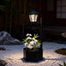 DJGIFI 29-inch Black Solar-powered Led Garden Light Post With Planter ...